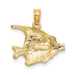 10K Polished Engraved FISH Charm - Image 4