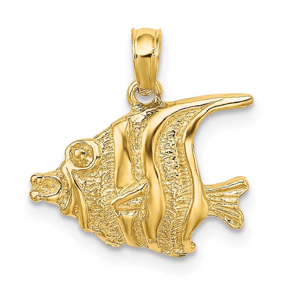 10K7669.jpg 10K Polished Engraved FISH Charm - Image 1