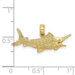 10K Textured 2-D Marlin Fish Charm - Image 3