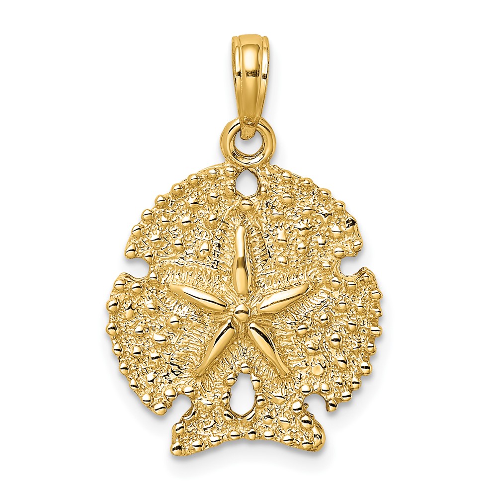 10K7672.jpg 10K Textured Sand Dollar Charm - Image 1