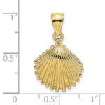 10K Textured Scallop Shell Charm - Image 4