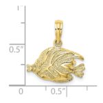 10K Polished Engraved Fish Charm - Image 3