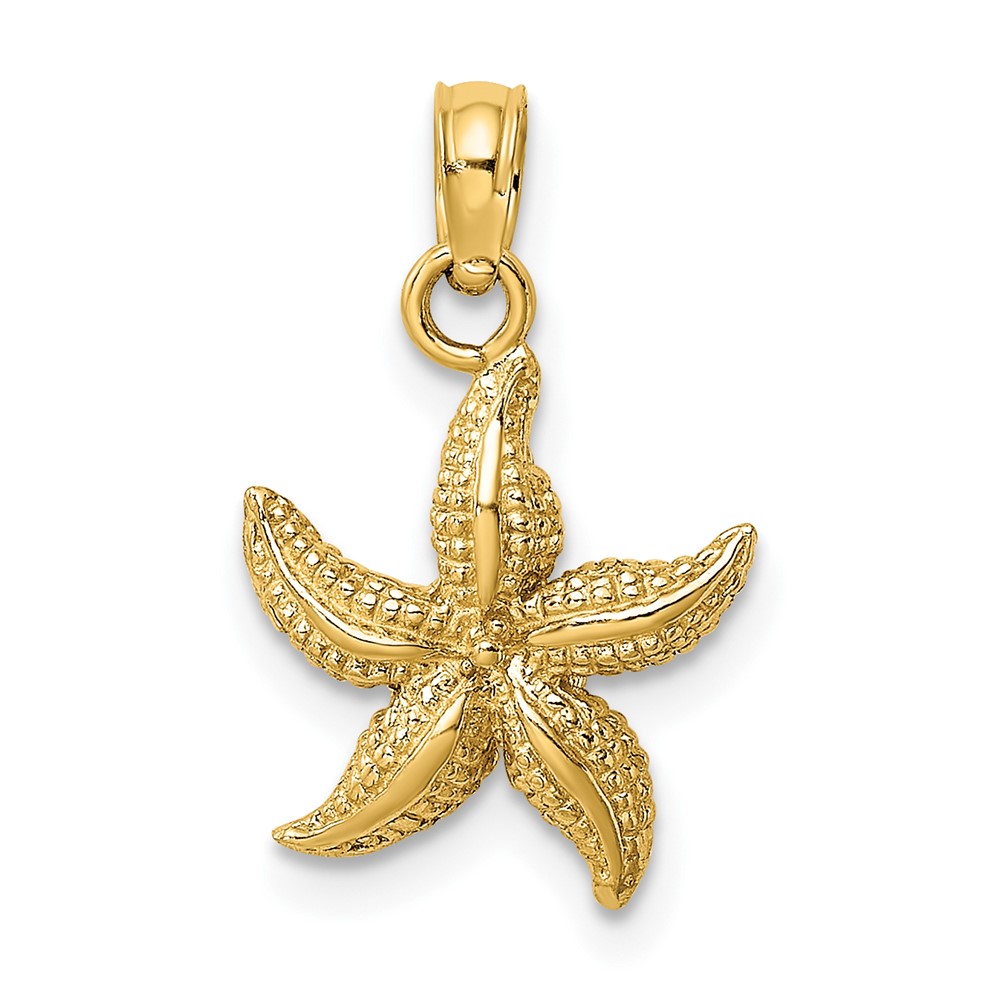 10K7701.jpg 10K Textured Starfish Charm - Image 1