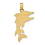 10K 2-D Two Jumping Dolphins Charm - Image 4