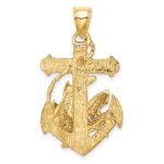 10K 2-D Anchor with Shark Charm - Image 4