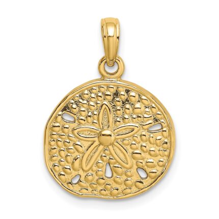 10K 2-D Cut-Out Sand Dollar Charm