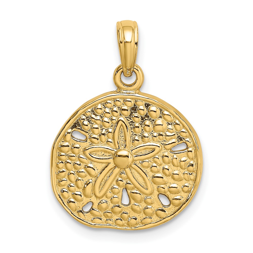 10K7882.jpg 10K 2-D Cut-Out Sand Dollar Charm - Image 1