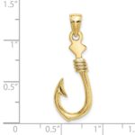 10K 3-D Large Fish Hook with Rope Charm - Image 3