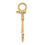 10K 3-D Small Anchor w/ Shackle Bail Charm - Image 2