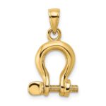 10K 3-D Medium Shackle Link Screw Charm