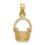 10K 3-D Moveable Handle Basket Charm - Image 4