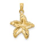 10K Starfish W/ Beaded Texture Charm - Image 4