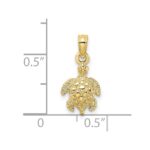 10K 2-D and Textured Sea Turtle Charm - Image 3