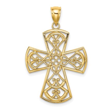10K Filigree Cross Charm