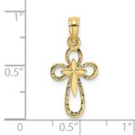 10K Cut-Out Cross w/ Small Interior Cross Charm - Image 3