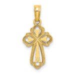 10K Cut-Out Polished Textured Cross Charm - Image 3