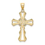 10K Cut-Out w/ Teardrop Sides Cross Charm - Image 4