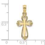 10K Polished and Cut-Out Engraved Cross Charm - Image 3