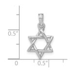 10K White Gold 3-D Polished Star Of David Charm - Image 3