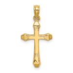 10K Polished Beveled Tips Cross Charm