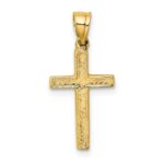 10K Polished and Engraved Cross W/ Heart Center Charm - Image 4