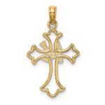 10K Cut-Out Dove Center Cross Charm - Image 4