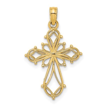 10K Cut-Out Fancy Cross Charm