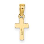 10K Polished and Engraved Mini Cross Charm - Image 4