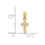 10K Polished and Engraved Mini Cross Charm - Image 3