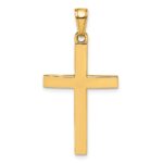 10K Polished Beveled Cross Charm