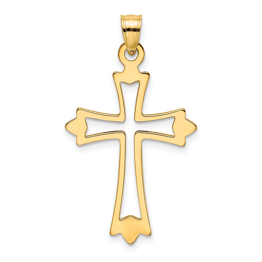 10K8482.jpg 10K Polished and Cut-Out Cross Charm - Image 1