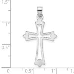10K White Gold Polished  Cut-Out Cross Charm - Image 2