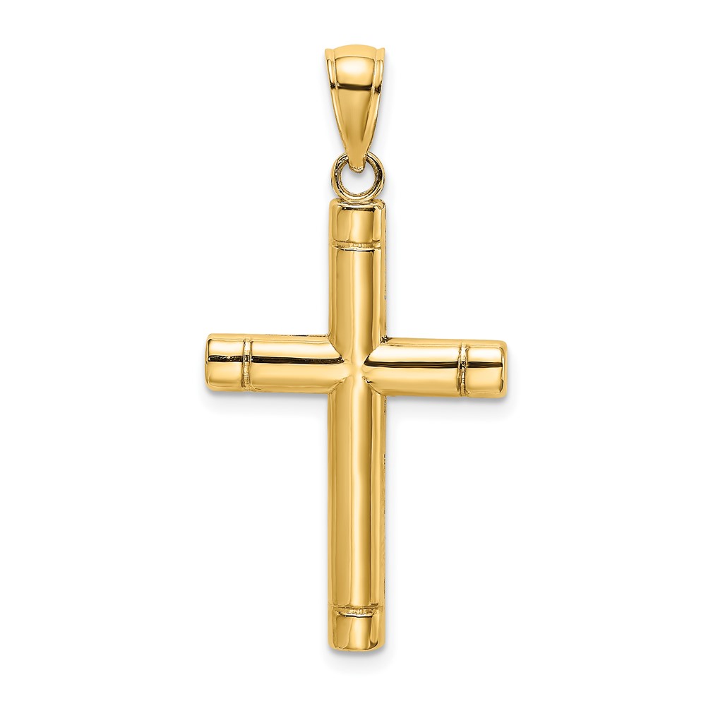 10K8502.jpg 10k Tubular Cross Pendant - Image 1