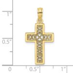 10K Textured Lace Center Cross Charm - Image 4