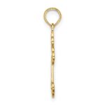 10K Lace Center Budded Cross Charm - Image 2