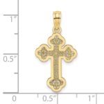 10K Lace Center Budded Cross Charm - Image 3