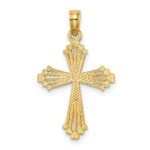 10K Cut-Out Stripes Cross w/ Heart Charm - Image 4