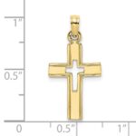 10K Polished and Cut-Out Cross Charm - Image 3