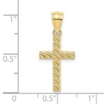 10K Beaded and Polished Cross Charm - Image 3