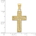 10K D/C Block Cross Charm - Image 3