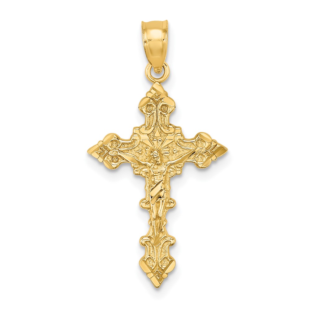 10K8581.jpg 10K Crucifix W/ Fancy Edges Charm - Image 1