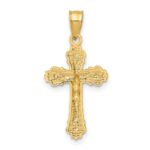 10K W/ Textured Scalloped Edge Crucifix Charm - Image 4