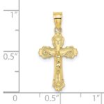 10K W/ Textured Scalloped Edge Crucifix Charm - Image 3