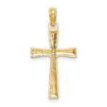 10K D/C Textured Cross Charm - Image 4