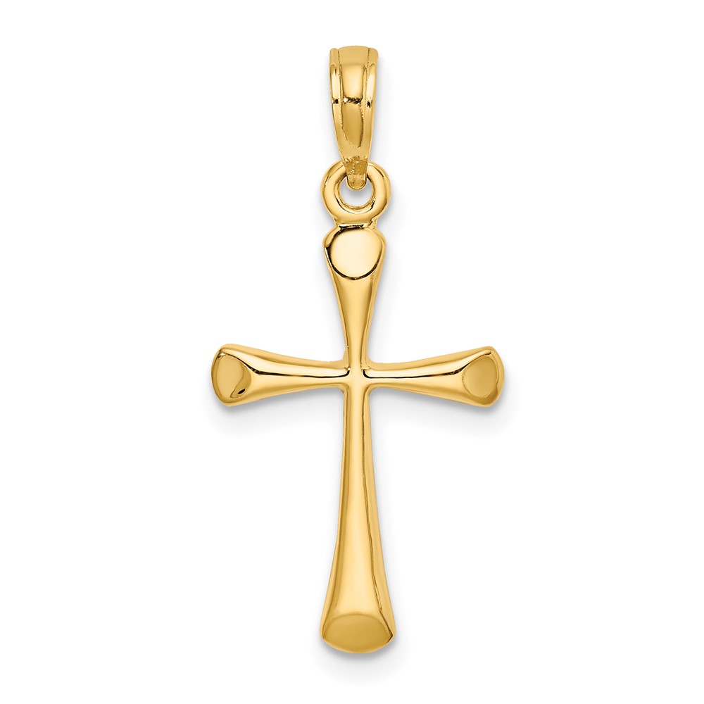 10K8600.jpg 10K Polished Beveled Tip Cross Charm - Image 1