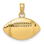 10K Engraveable Football Charm