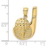 10K 2-D Golf Club and Ball On Tee Charm - Image 3