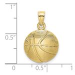 10K Textured Basketball Charm - Image 3
