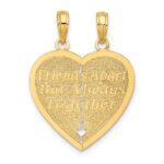 10K FOREVER AND EVER 2 Piece Break-A-Part Heart Charm - Image 4