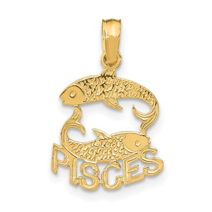 10K PISCES Zodiac Charm